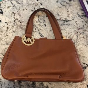Micheal Kors brown leather bag; FULTON